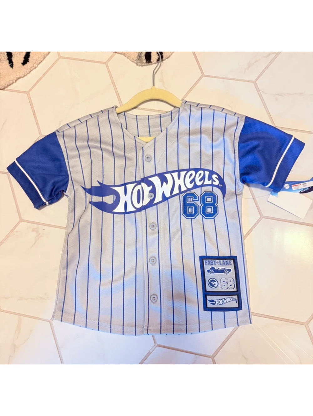Hot wheels blue and grey jersey